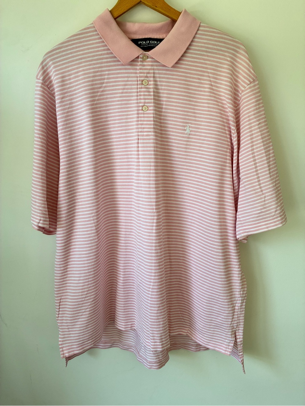 Vintage Polo Ralph Lauren Shirt Men’s XXL Polo Golf 100% Pima Cotton Light Pink